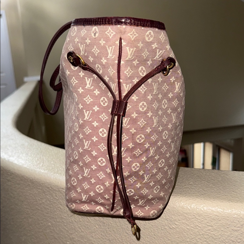 Louis Vuitton Pink & Brown mini Lin neverfull MM Monogram SEPHIA Tote IDYLLE - Picture 4 of 17